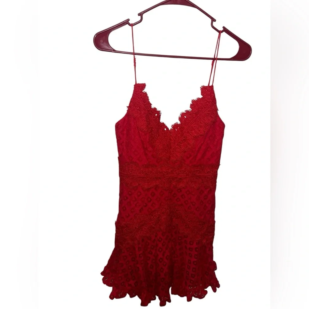 Selfie Leslie Red Mini Dress Women’s Small NWT - Picture 4 of 8